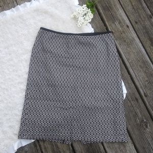 Talbots Black Floral  Pencil Skirt